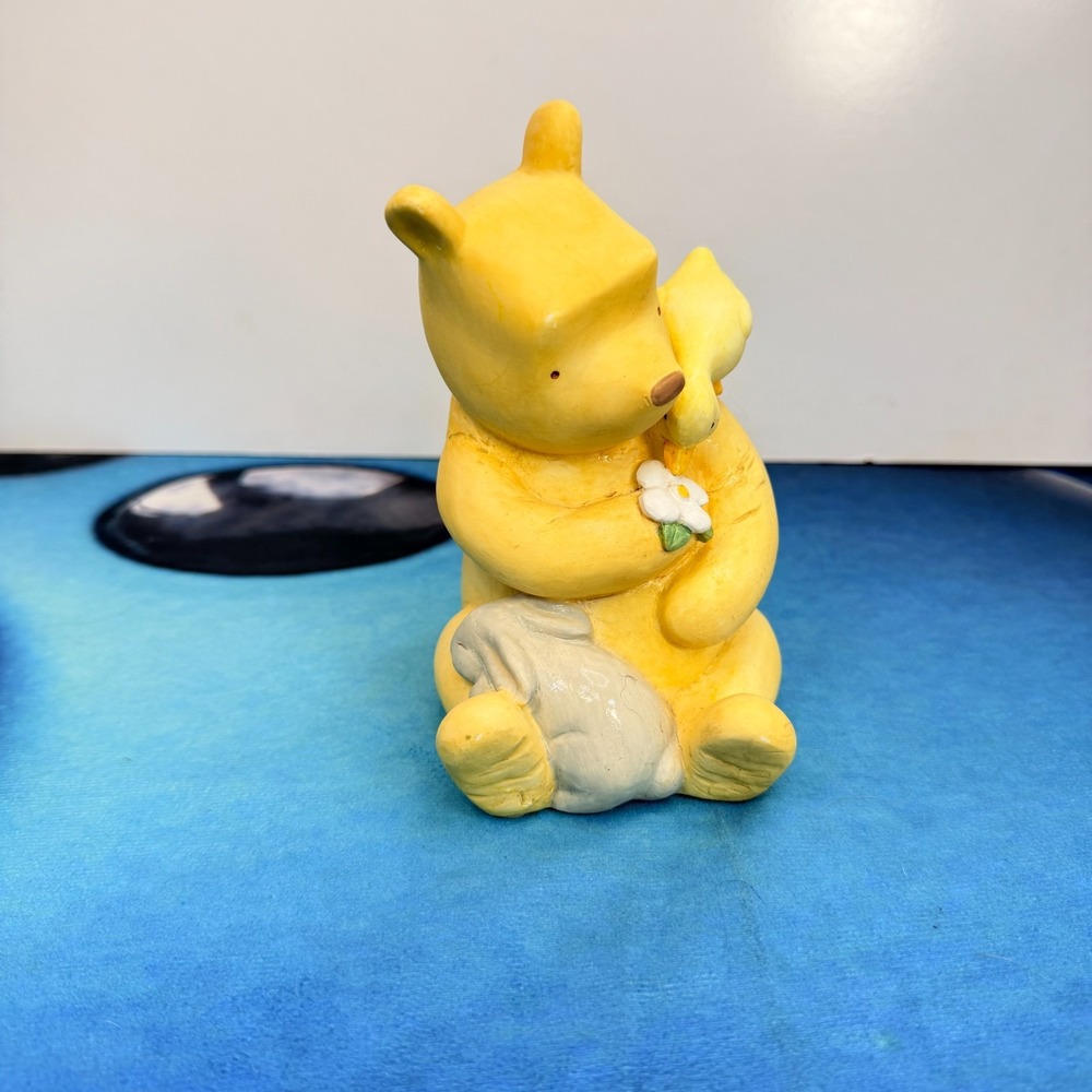 Classic Winnie the Pooh Bear Resin Figurine Bank Rabbit Michel & Company Vintage